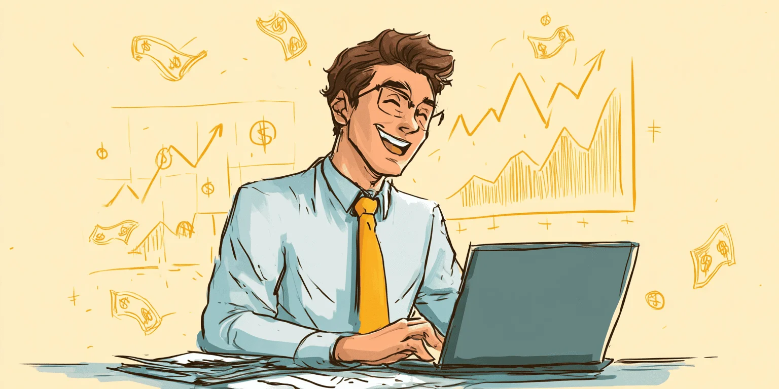 Forex trader analyzing charts on laptop while earning rebates