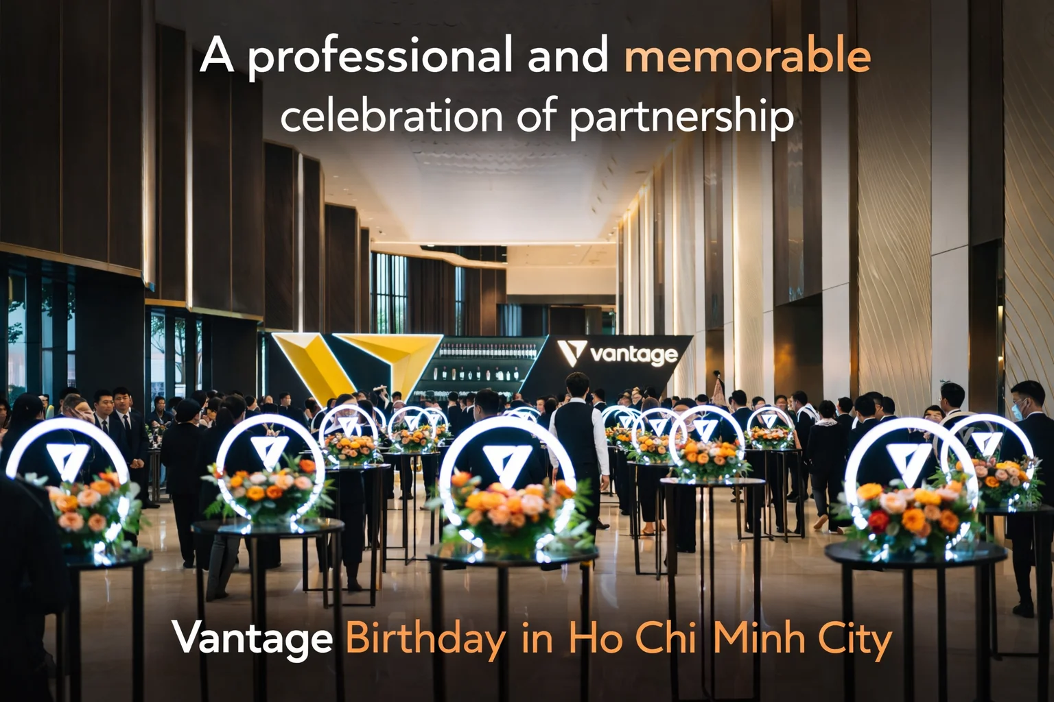 Gala Dinner zum Geburtstag von Vantage in Ho-Chi-Minh-Stadt mit rund 600 Partnern aus der APAC-Region.