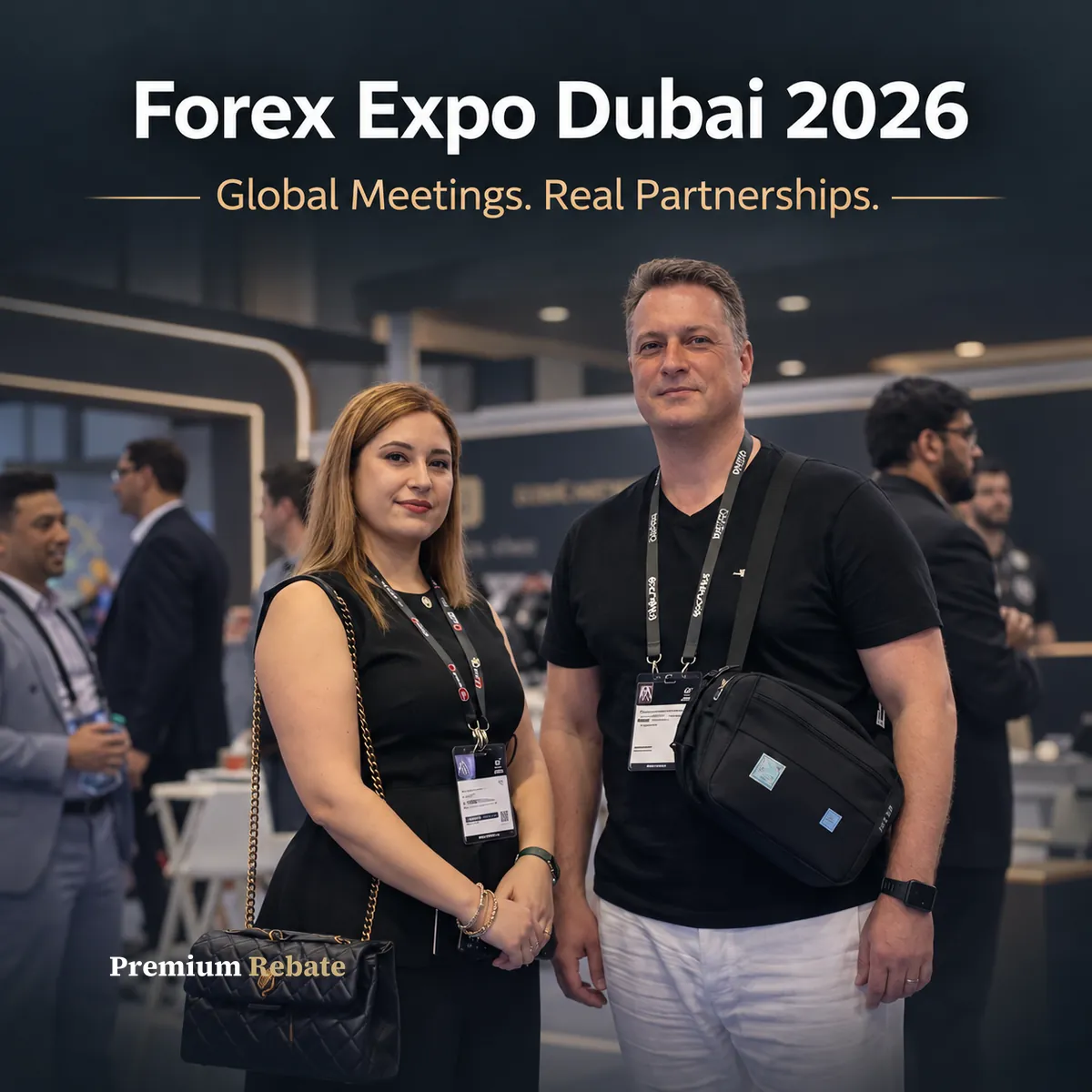 Premium Rebate Group sa Dubai Forex Expo 2026 nakikipag-ugnayan sa mga global broker at partner.